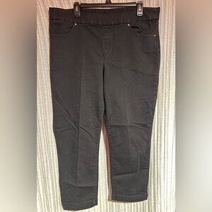 Tribal Black Pull-on Straight Leg Cropped Pants